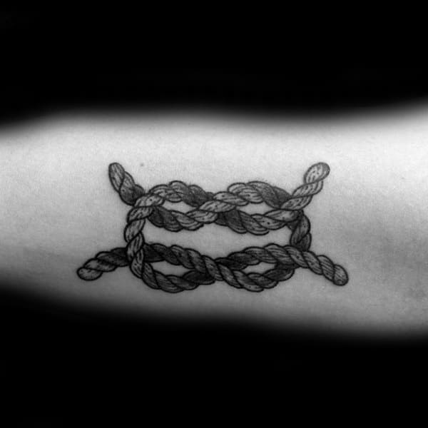 Knots Male Rope Inner Arm Bicep Tattoo Design Ideas