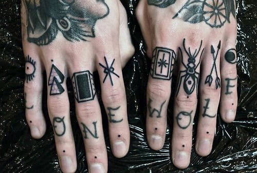 Tattoos knuckles hands hires stock photography and images  Alamy