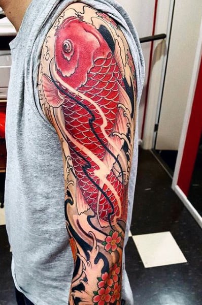 Koi Fish Dragon Tattoo For Men