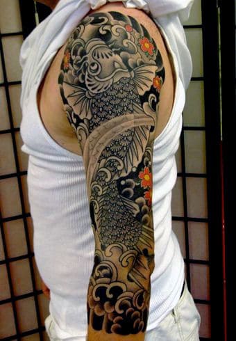 Koi Fish Half Sleeve Tattoo For Men