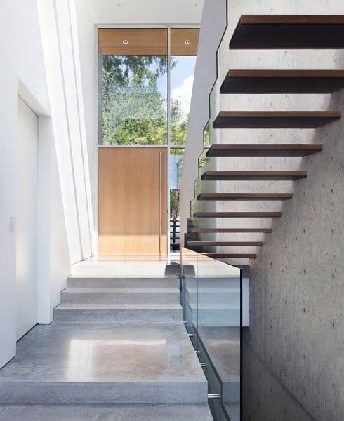 industrial-style foyer 