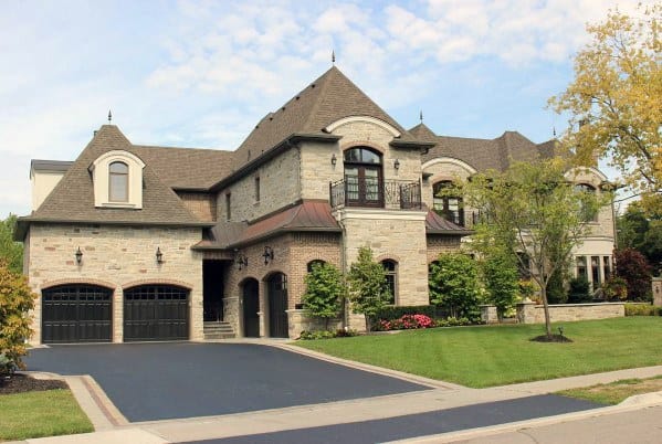 Large Home Brick And Stone Exterior Design Ideas