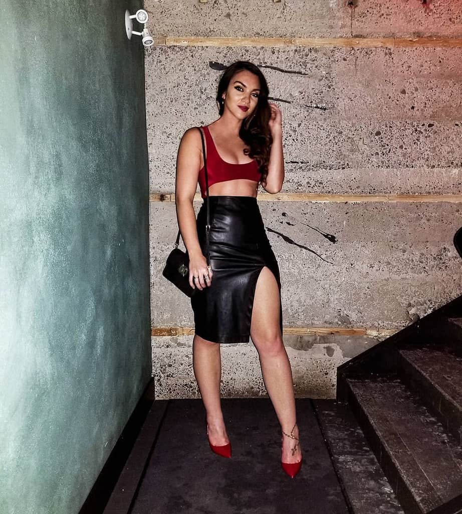 Leather Skirt Club Outfit