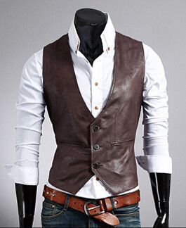 eather vest men business casual