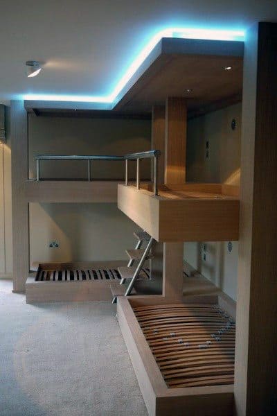 bunk bed with LED cove lights 