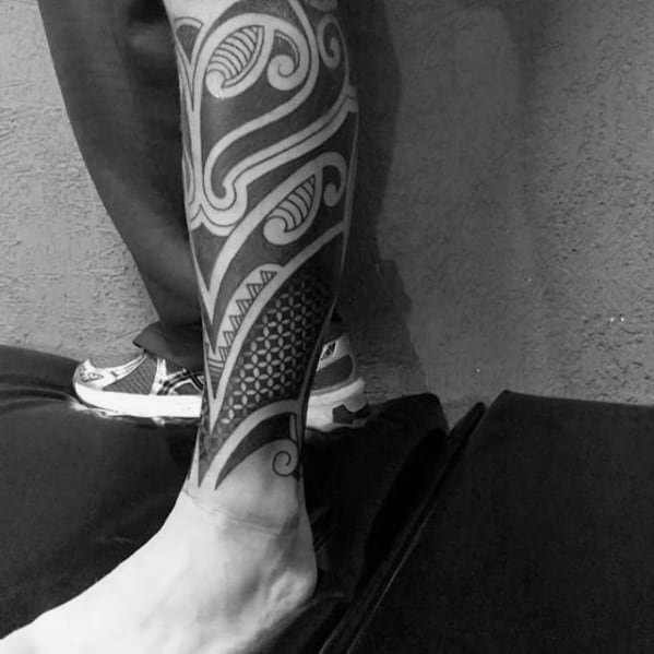 Leg Badass Tribal Tattoos For Gentlemen
