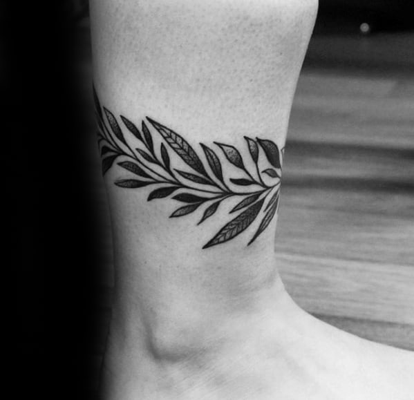Leg Band Male Olive Tree Tattoo Ideas