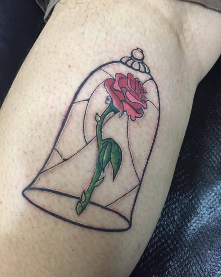 71 Cool Beauty and the Beast Rose Tattoo Ideas