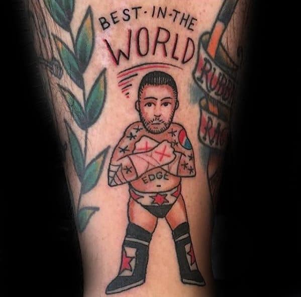 Leg Best In The World Traditional Wrestling Guys Tattoo Ideas