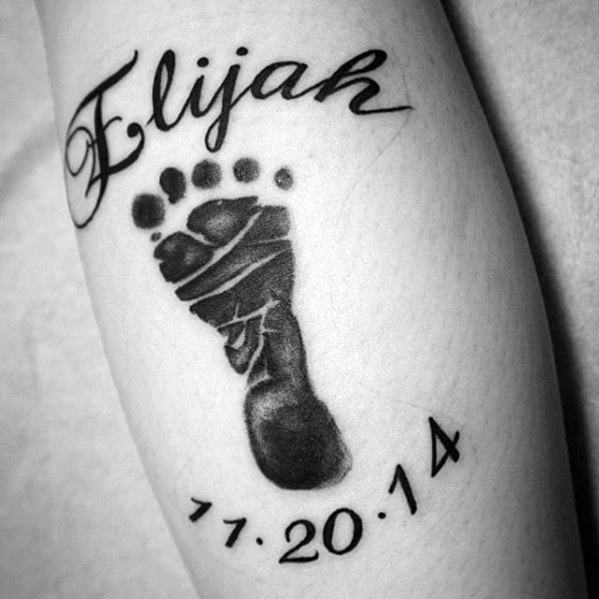 leg calf male kids name tattoo design ideas
