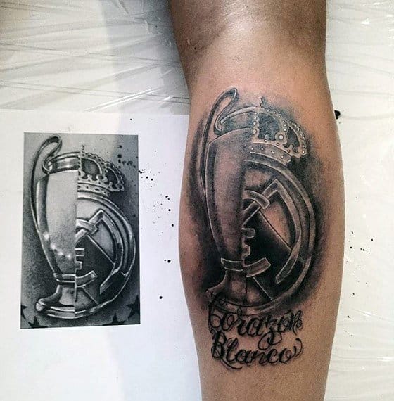 Leg Calf Mens Real Madrid Tattoo