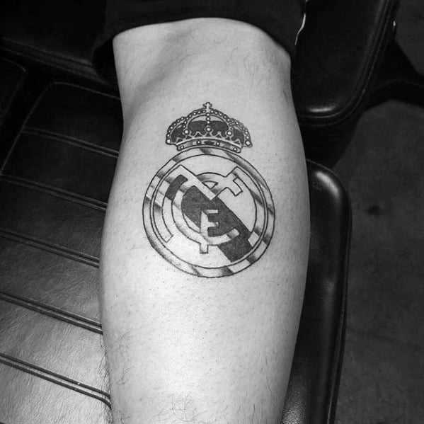 Leg Calf Soccer Team Logo Incredible Real Madrid Tattoos For Men