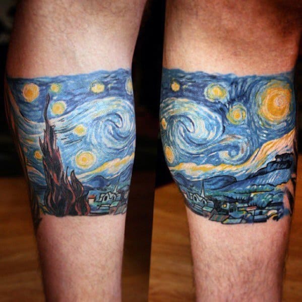 Leg Cand Male Vincent Van Gogh Tattoo Designs