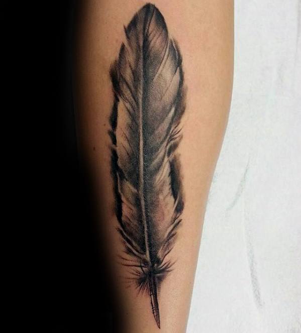 Leg Cool Quill Tattoo Design Ideas For Male