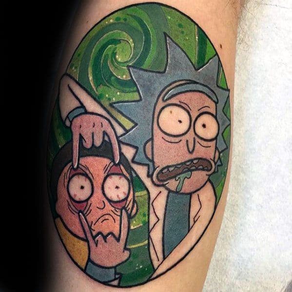 Leg Cool Rick And Morty Tattoo Design Ideas For Male