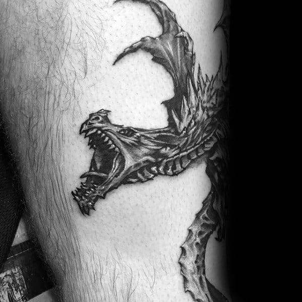 Leg Dragon Skyrim Male Tattoos