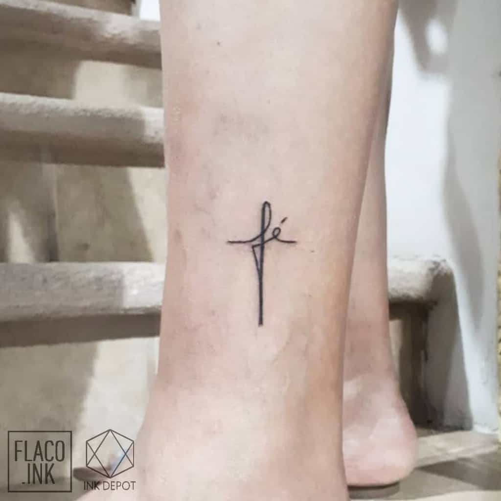 leg faith cross tattoo flaco.ink