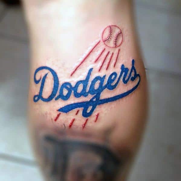 Leg Logo Guys Dodgers Tattoos
