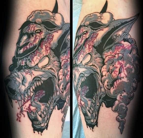 leg-masculine-wolf-in-sheeps-clothing-tattoos-for-men