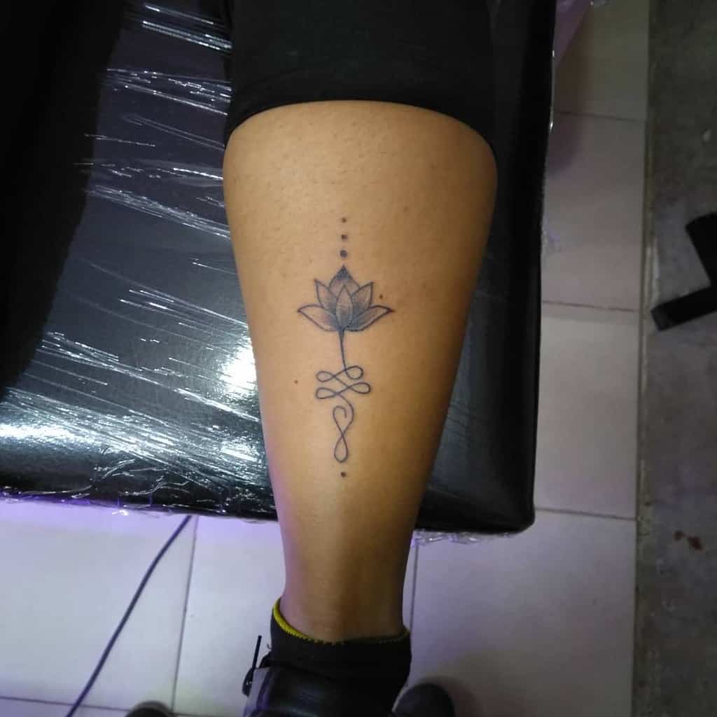 Leg Nice Art Unalome Tattoo