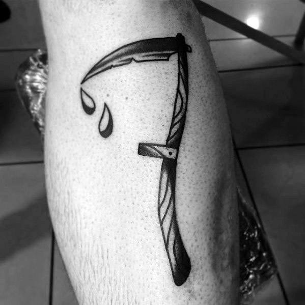 grim reaper with scythe tattoo