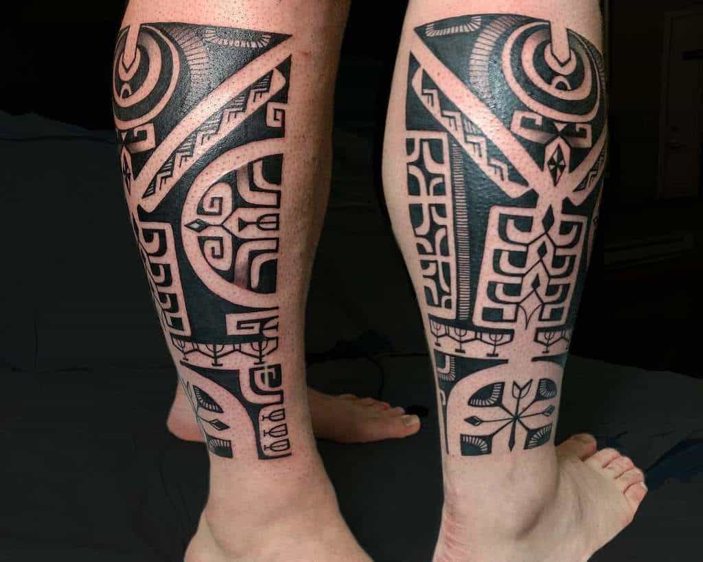 leg polynesian tribal tattoo sam_tattoo