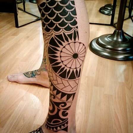 leg polynesian tribal tattoo swerve619