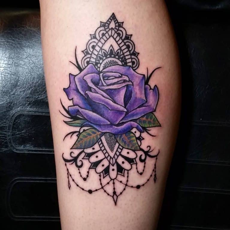 82 Pretty Purple Rose Tattoo Ideas