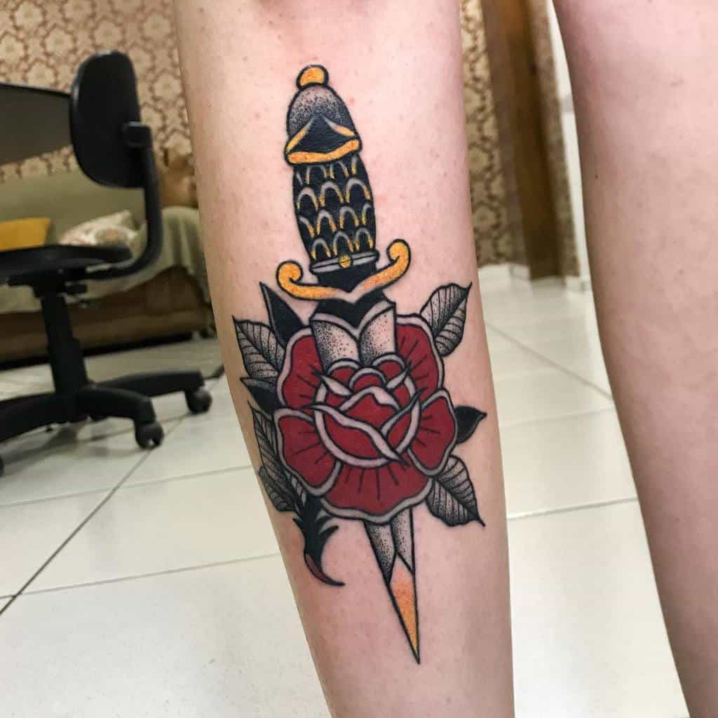 Top 69 Best Rose and Dagger Tattoo Ideas - [2021 Inspiration Guide]
