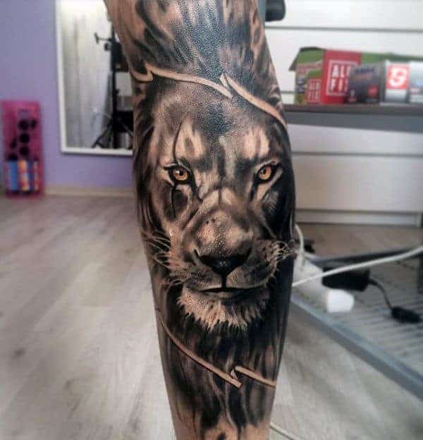 leg-sleeve-lion-tattoo-designs-for-guys