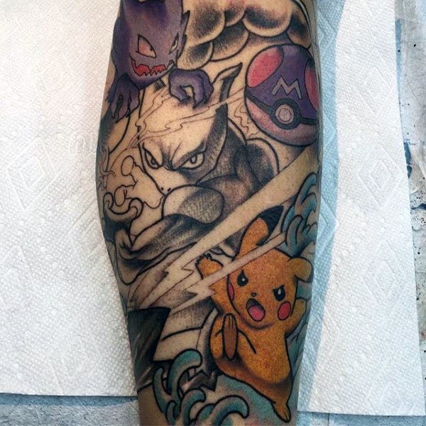 A Pokémon half sleeve made by  Black Rabbit Tattoo  Facebook
