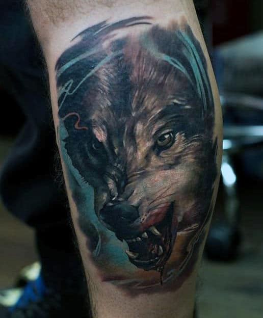 Wolf Tattoo On Thigh  Tattoo Designs Tattoo Pictures