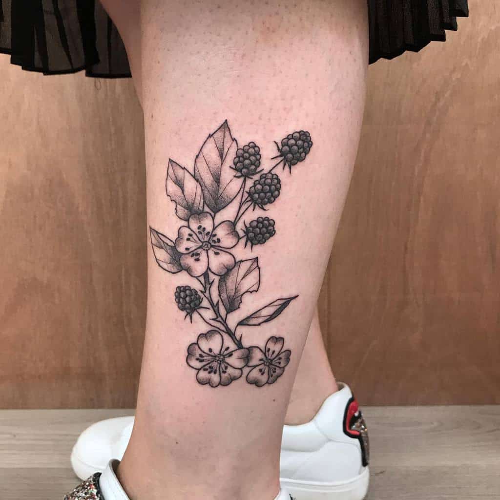 leg wildflower tattoos audrey_wilde
