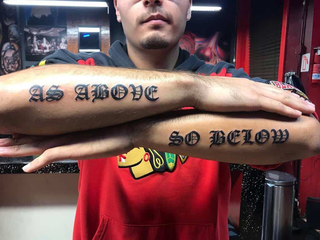 Lettering As Above So Below Tattoos Betty Tattoos
