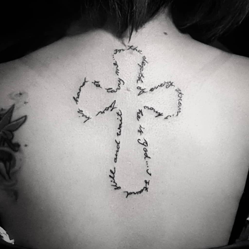 lettering cross tattoos for women luckytattooindonesia