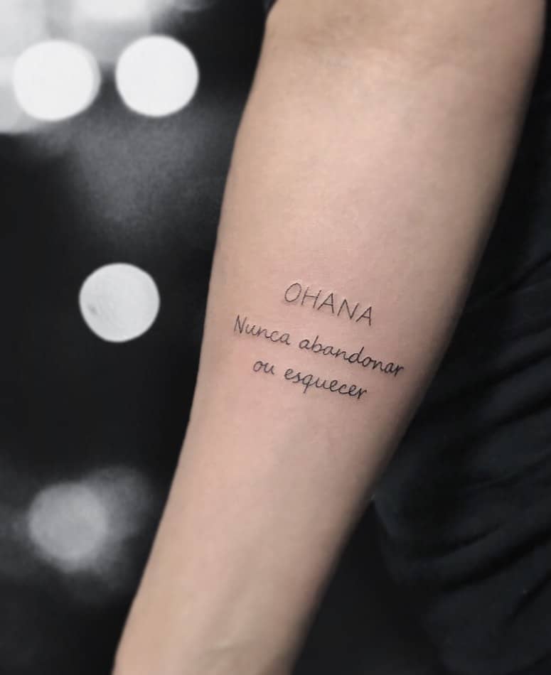 Lettrage Ohana Tattoo