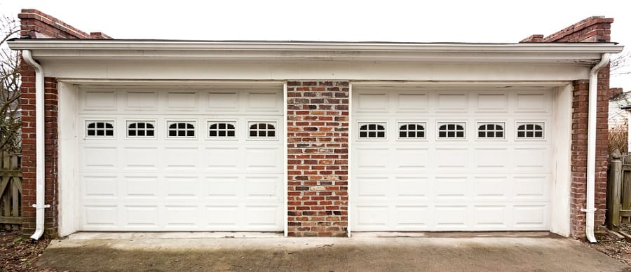 clean white garage doors 