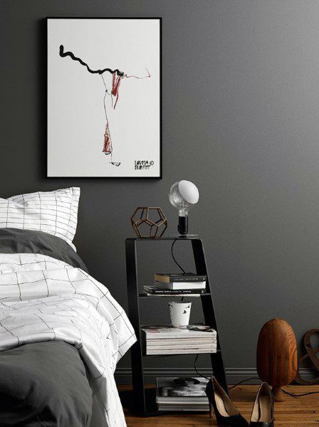 creative black nightstand framed wall art