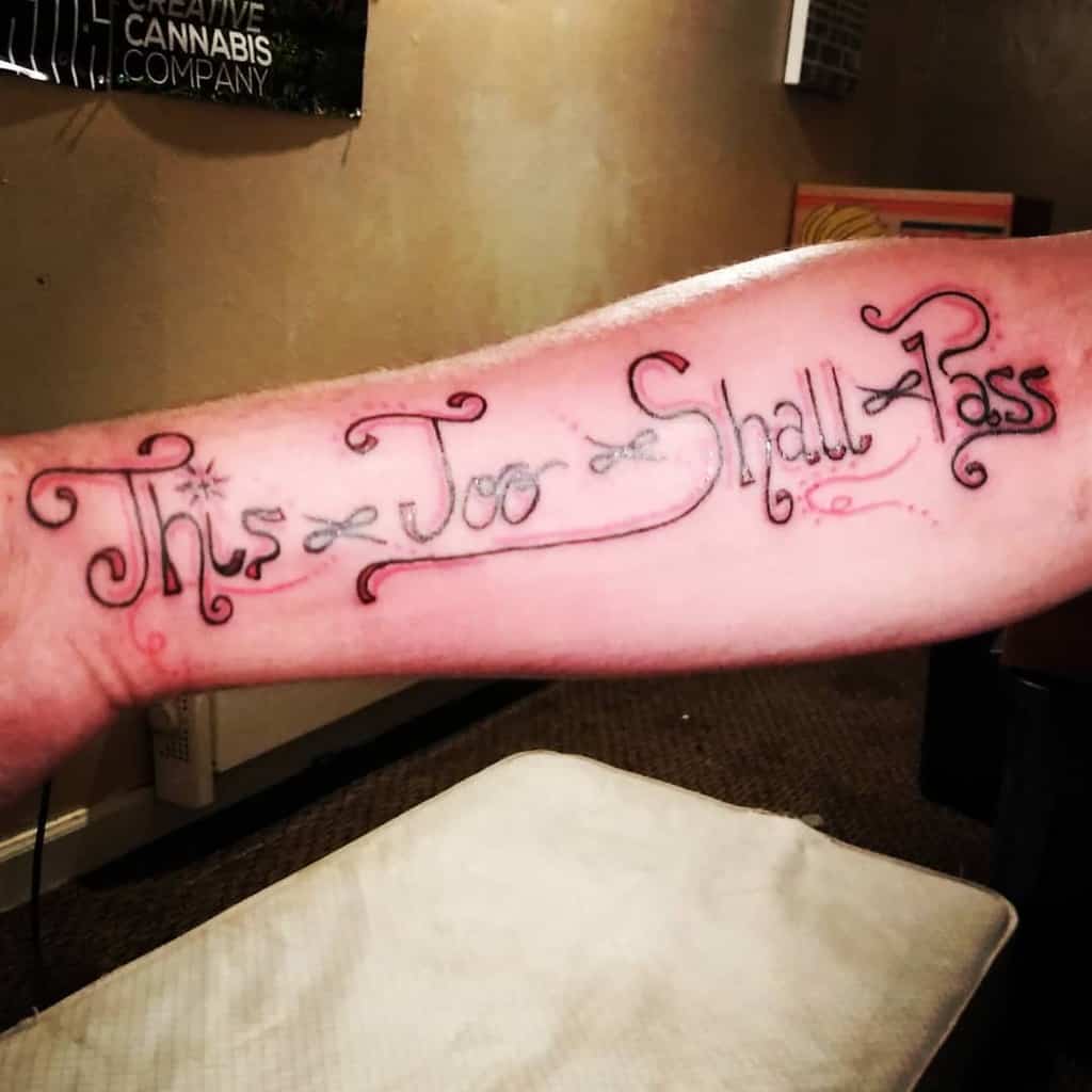 Line Art Color This Too Shall Pass Tattoo