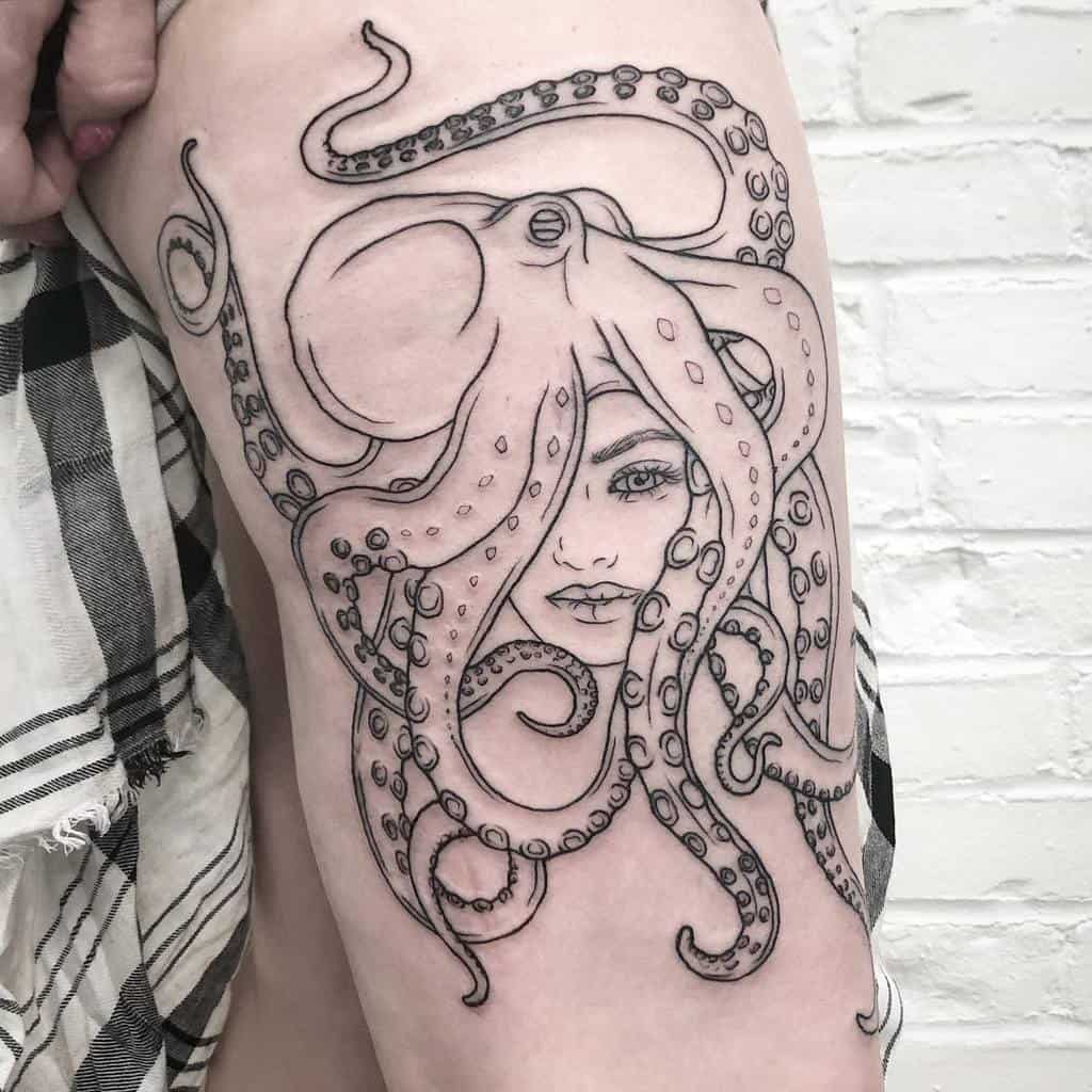 line-work-octopus-sea-witch-mermaid-tattoo-loloartsplus