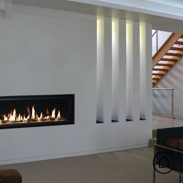 55 Contemporary Linear Fireplace Ideas for Every Home