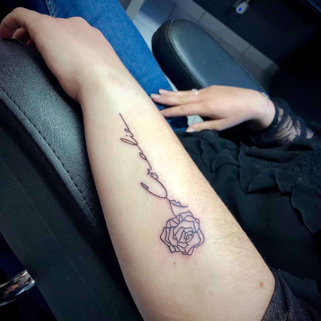 linework simple rose tattoos franckloeup