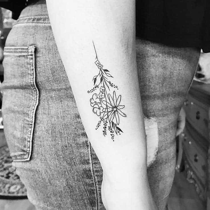 linework wildflower tattoos smada123_