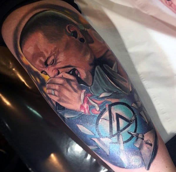 10. Leg Linkin Park Tattoos 
