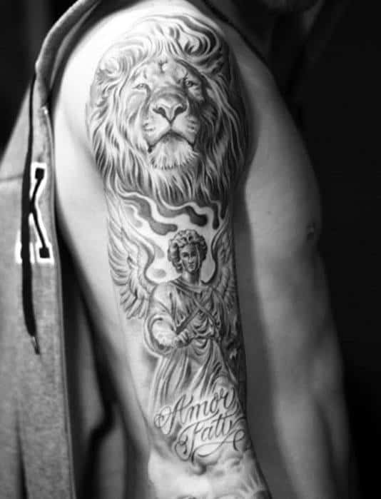 Lion And Angel Tattoo Ideas For Men