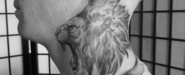 30 Lion Neck Tattoo Ideas for Men