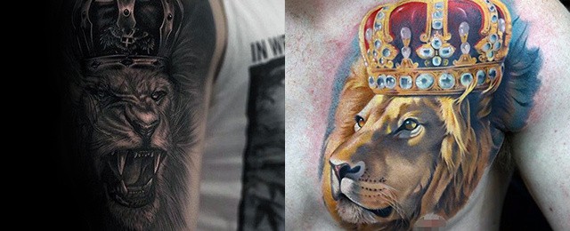50 Lion With Crown Tattoo Designs for Men