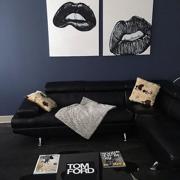 Lips Black And White Poster Bachelor Pad Wall Art