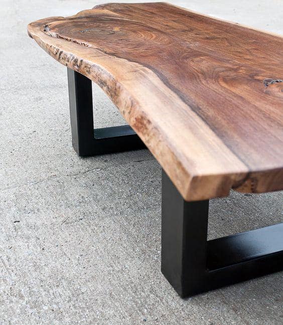 wood slab coffee table 