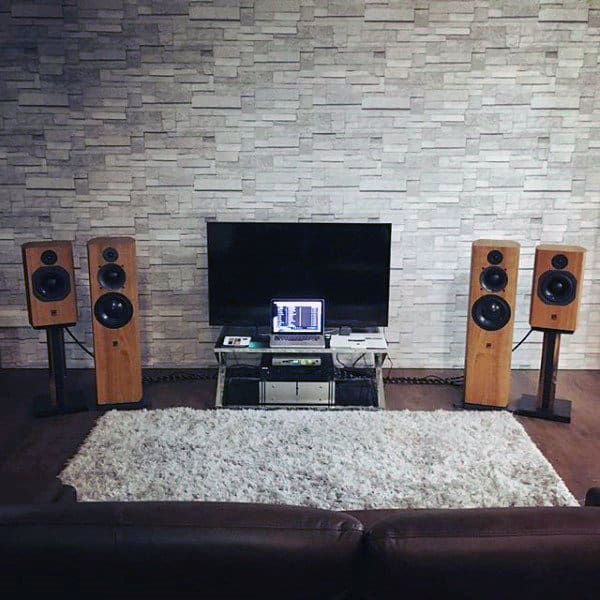 basic tv room setup with sound system